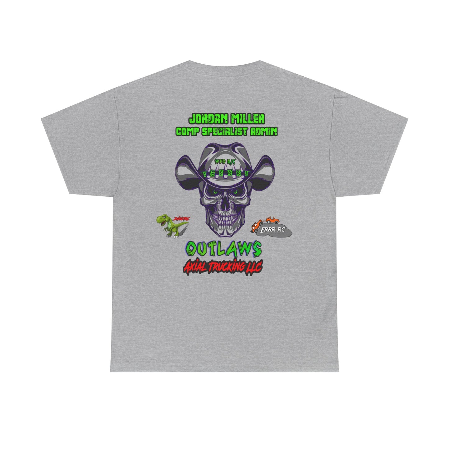 Jordan Miller WYO R/C OUTLAWS DinoRc Logo T-Shirt S-5x Black Green