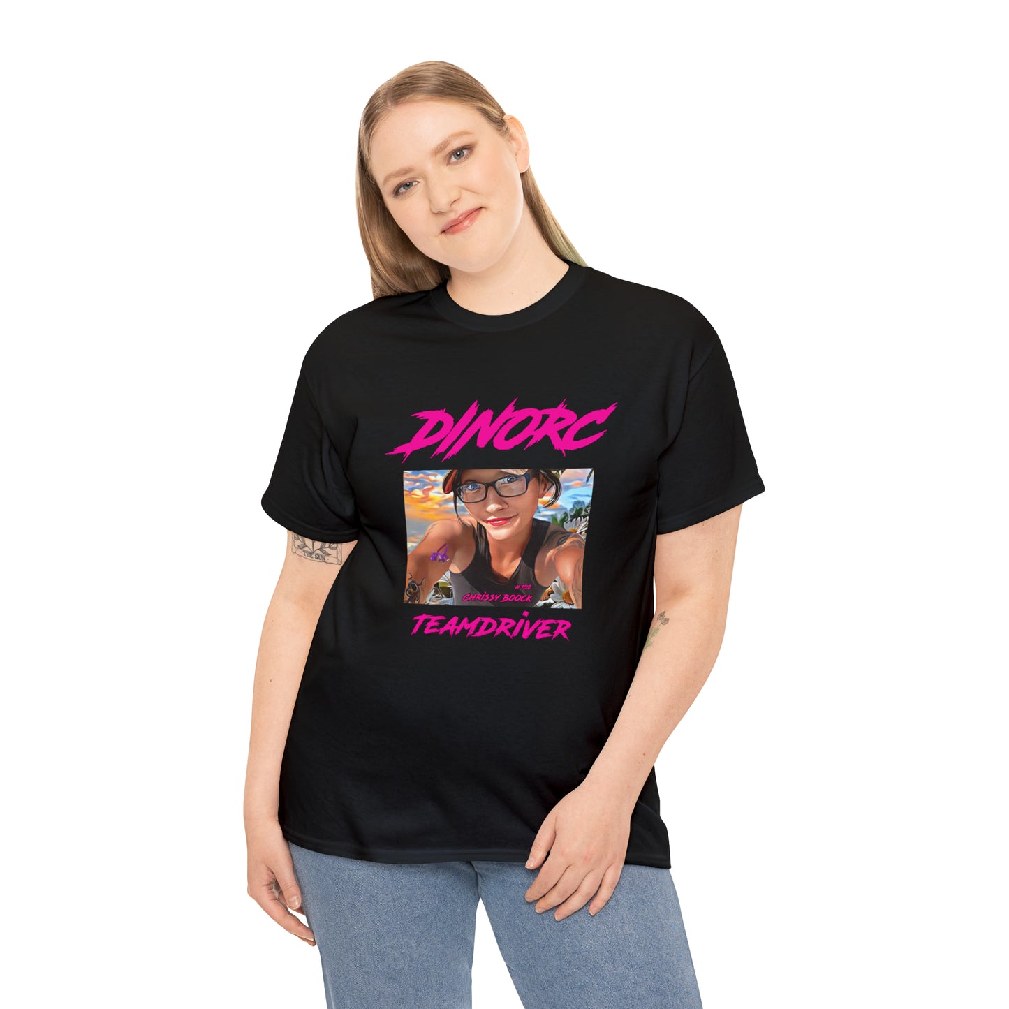 Crissy Book front DinoRC Logo T-Shirt S-5x