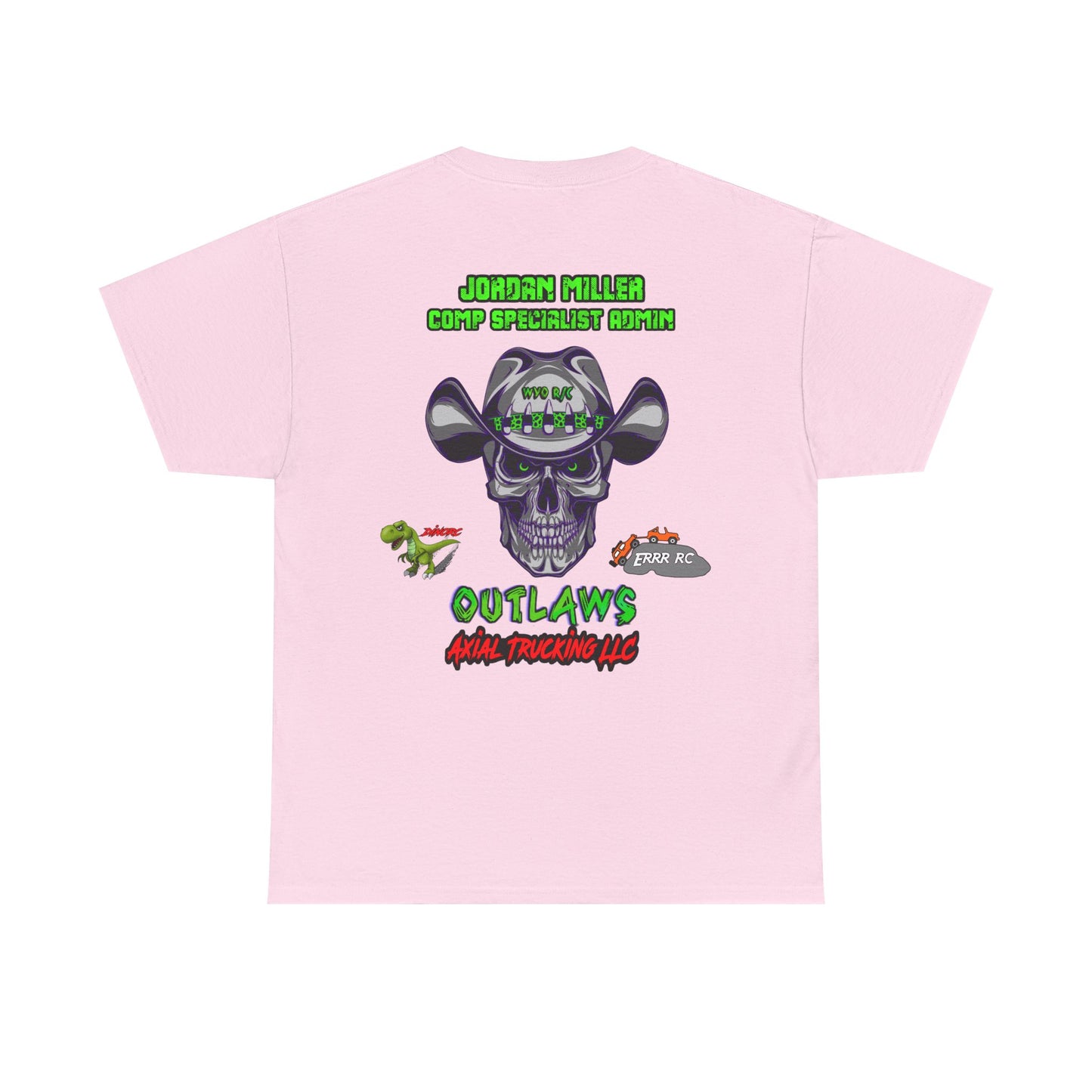 Jordan Miller WYO R/C OUTLAWS DinoRc Logo T-Shirt S-5x Black Green
