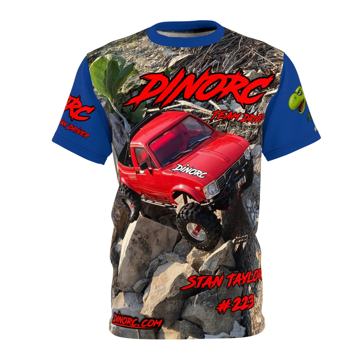 RC4WD Stan Taylor DinoRC Team Driver T Shirt Blue Sleeves