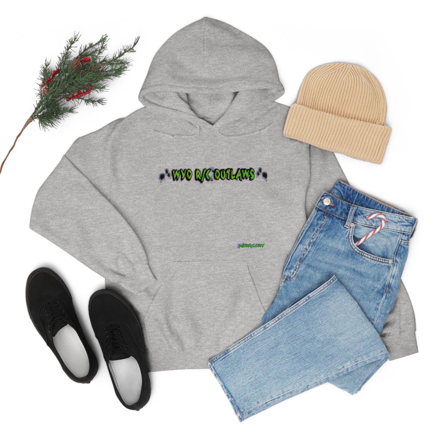 RC Outlaws DinoRC in 4 colors front back Hooded Sweatshirt