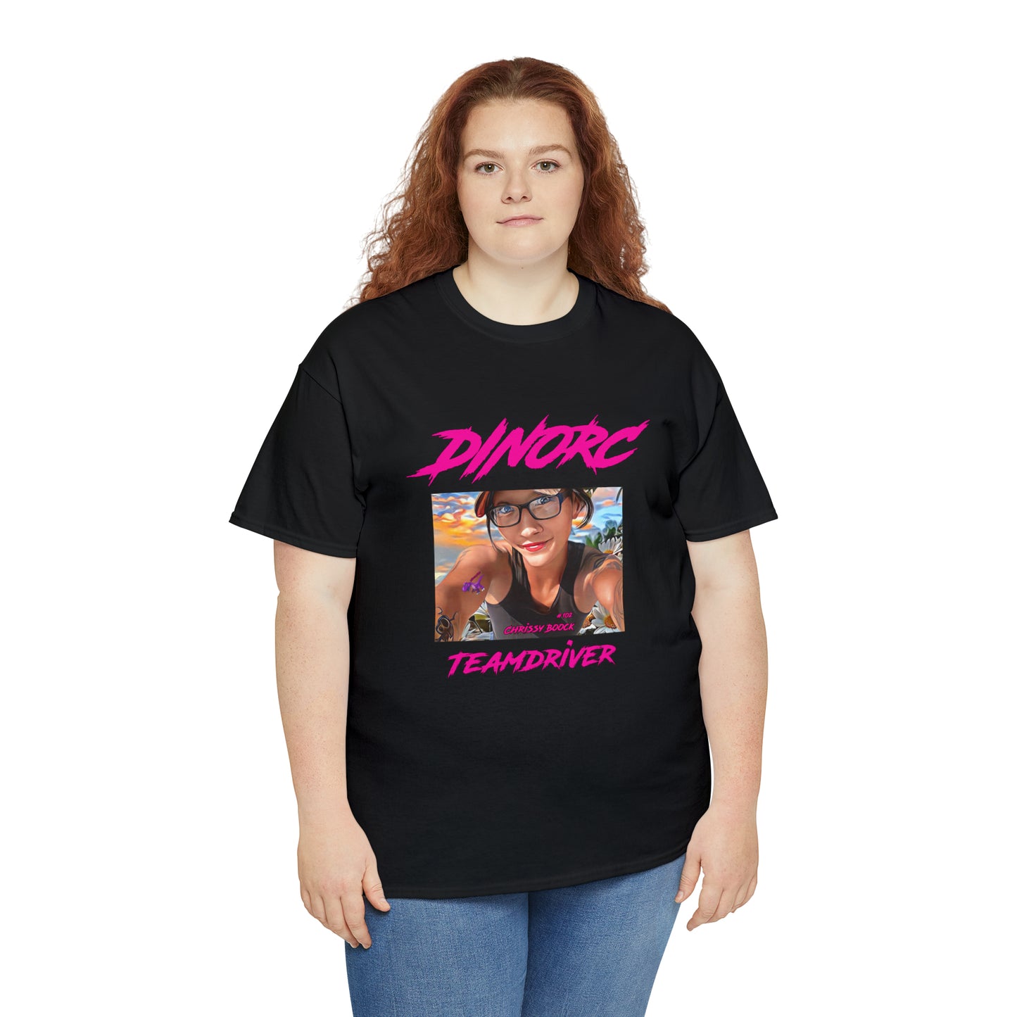 Crissy Book front DinoRC Logo T-Shirt S-5x
