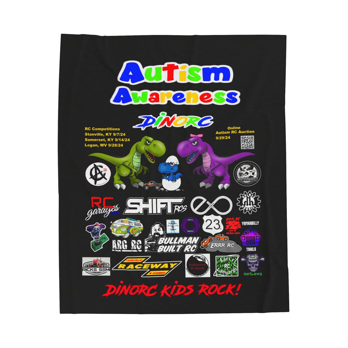 2024 Autism Awareness Event Blanket Velveteen Plush Blanket