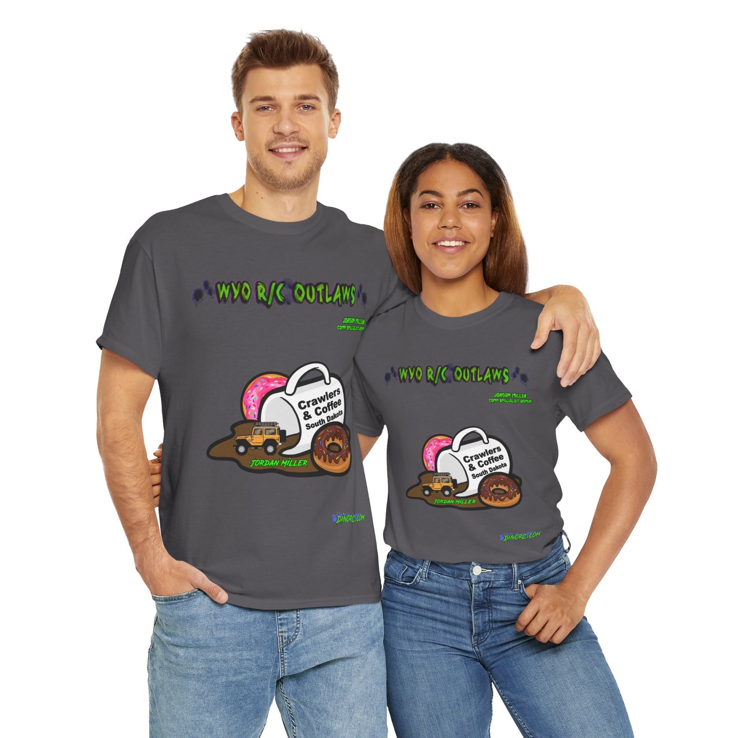 Jordan Miller WYO R/C OUTLAWS DinoRc Logo T-Shirt S-5x Black Green
