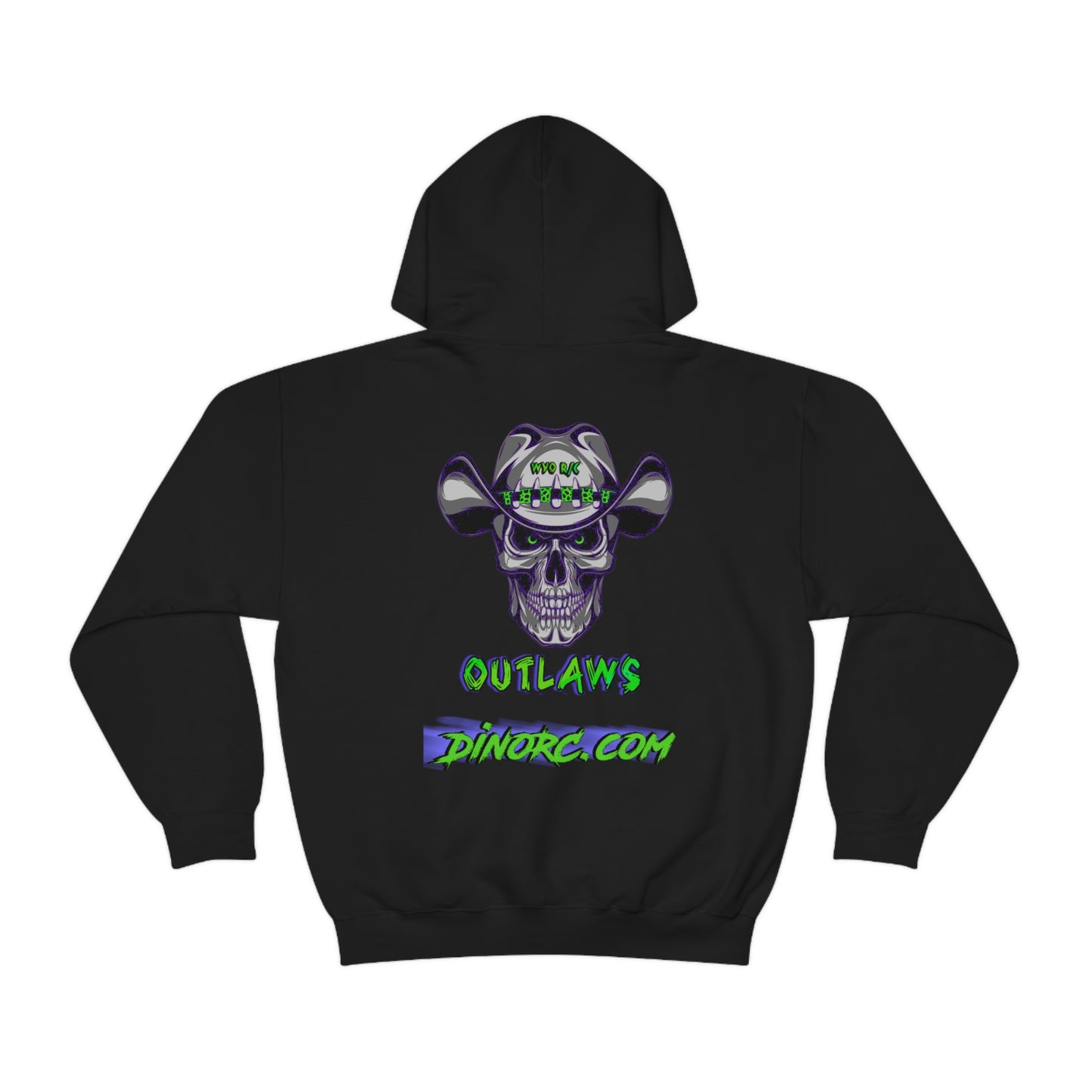 RC Outlaws DinoRC in 4 colors front back Hooded Sweatshirt