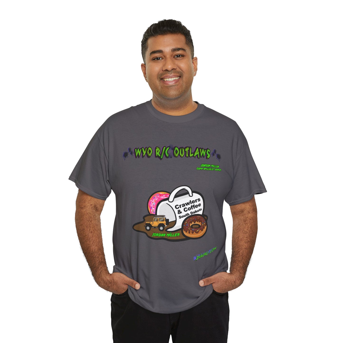 Jordan Miller WYO R/C OUTLAWS DinoRc Logo T-Shirt S-5x Black Green