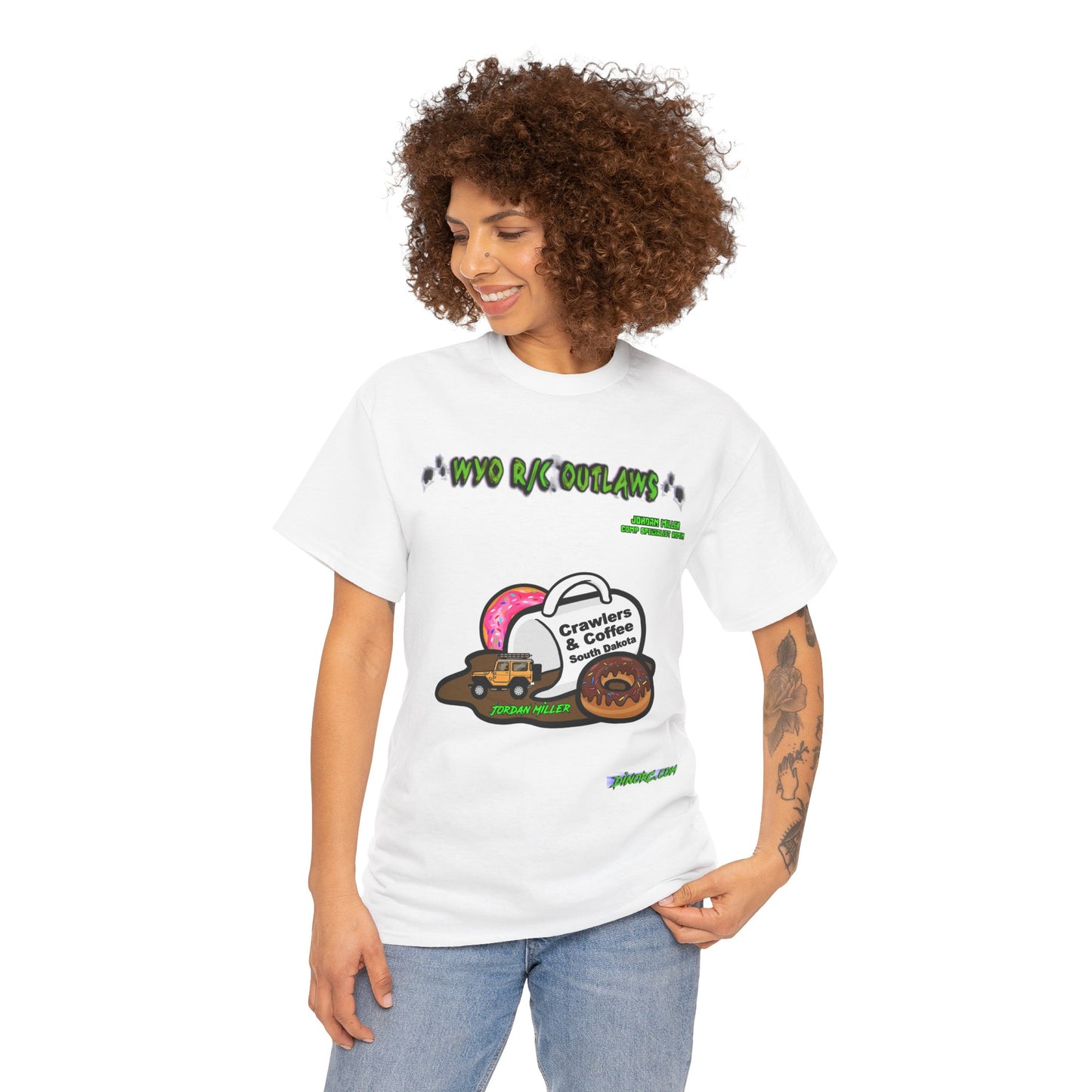 Jordan Miller WYO R/C OUTLAWS DinoRc Logo T-Shirt S-5x Black Green