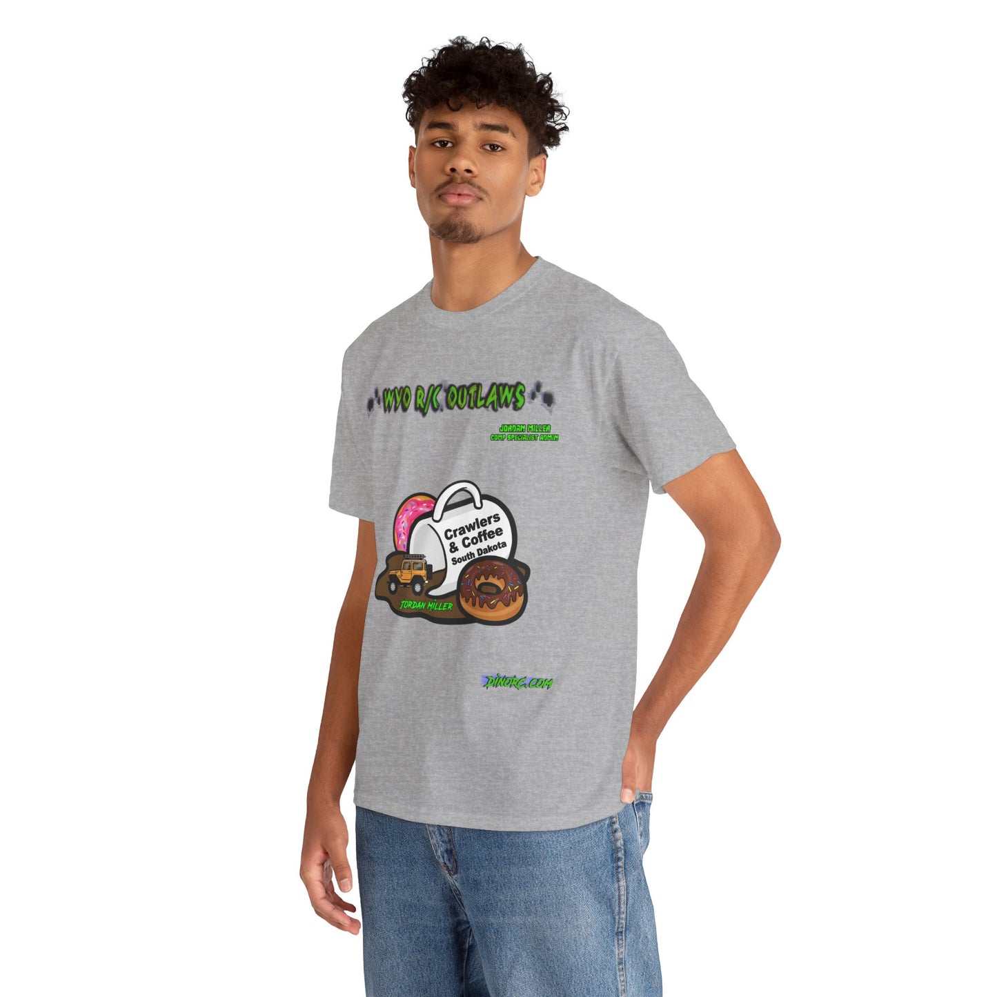 Jordan Miller WYO R/C OUTLAWS DinoRc Logo T-Shirt S-5x Black Green