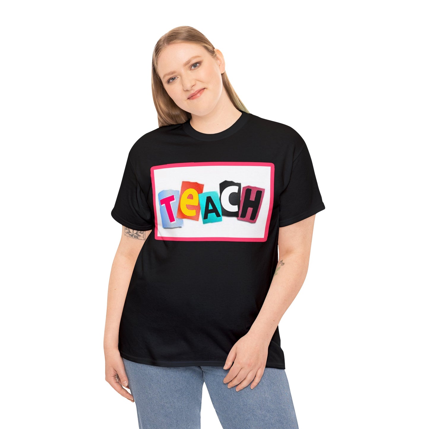 Teach White Logo Front Back T-Shirt 10 colors S-5x