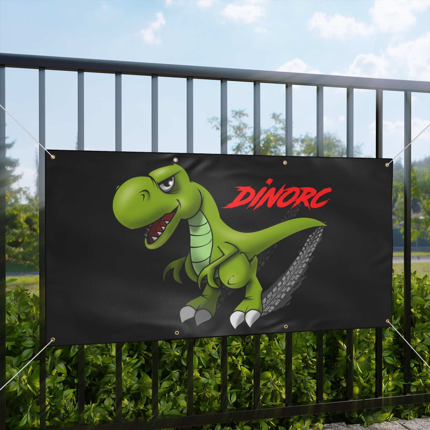 Dinosaur Party Banner, Kid's Birthday Decor, Playful Dinosaurs Theme, Dinosaur Wall Art, Matte Fabric Banner
