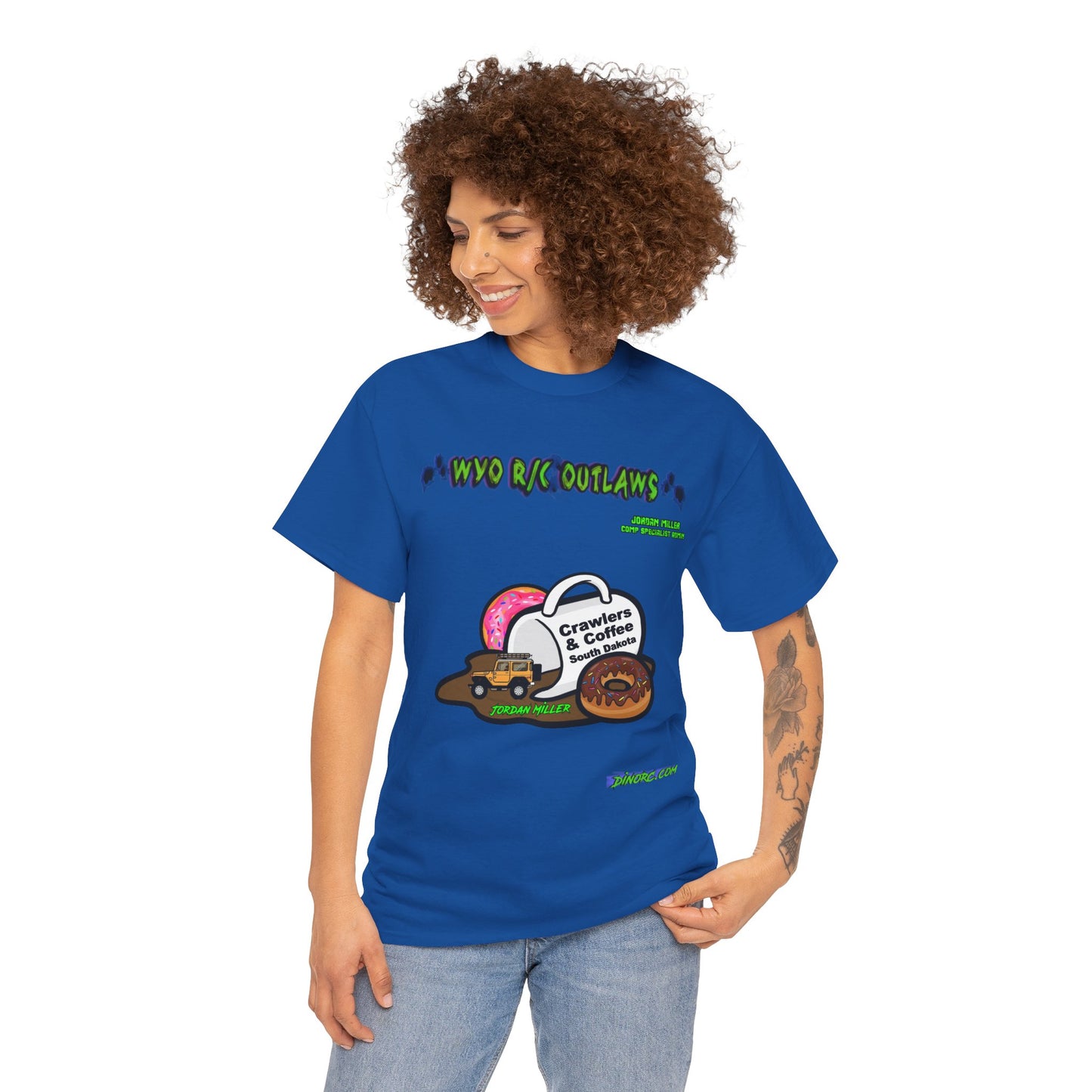 Jordan Miller WYO R/C OUTLAWS DinoRc Logo T-Shirt S-5x Black Green
