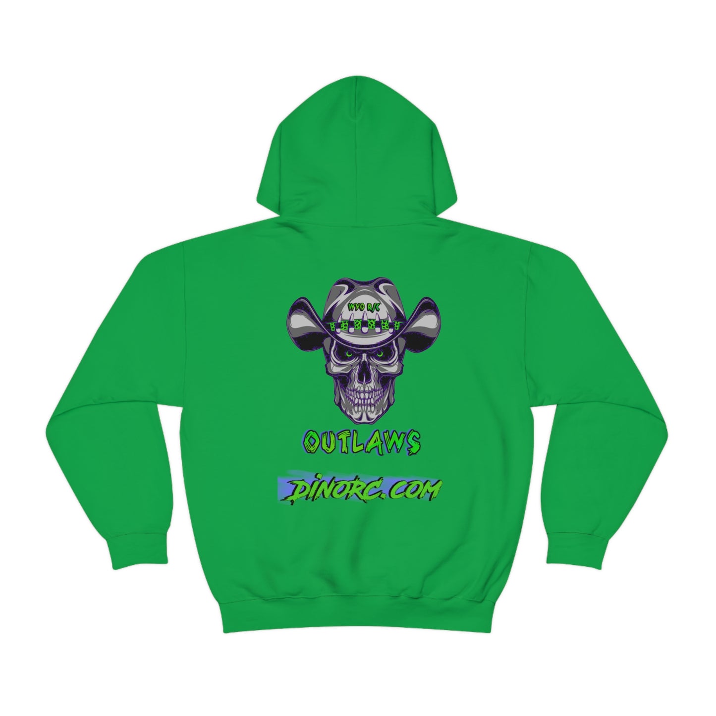 RC Outlaws DinoRC in 4 colors front back Hooded Sweatshirt