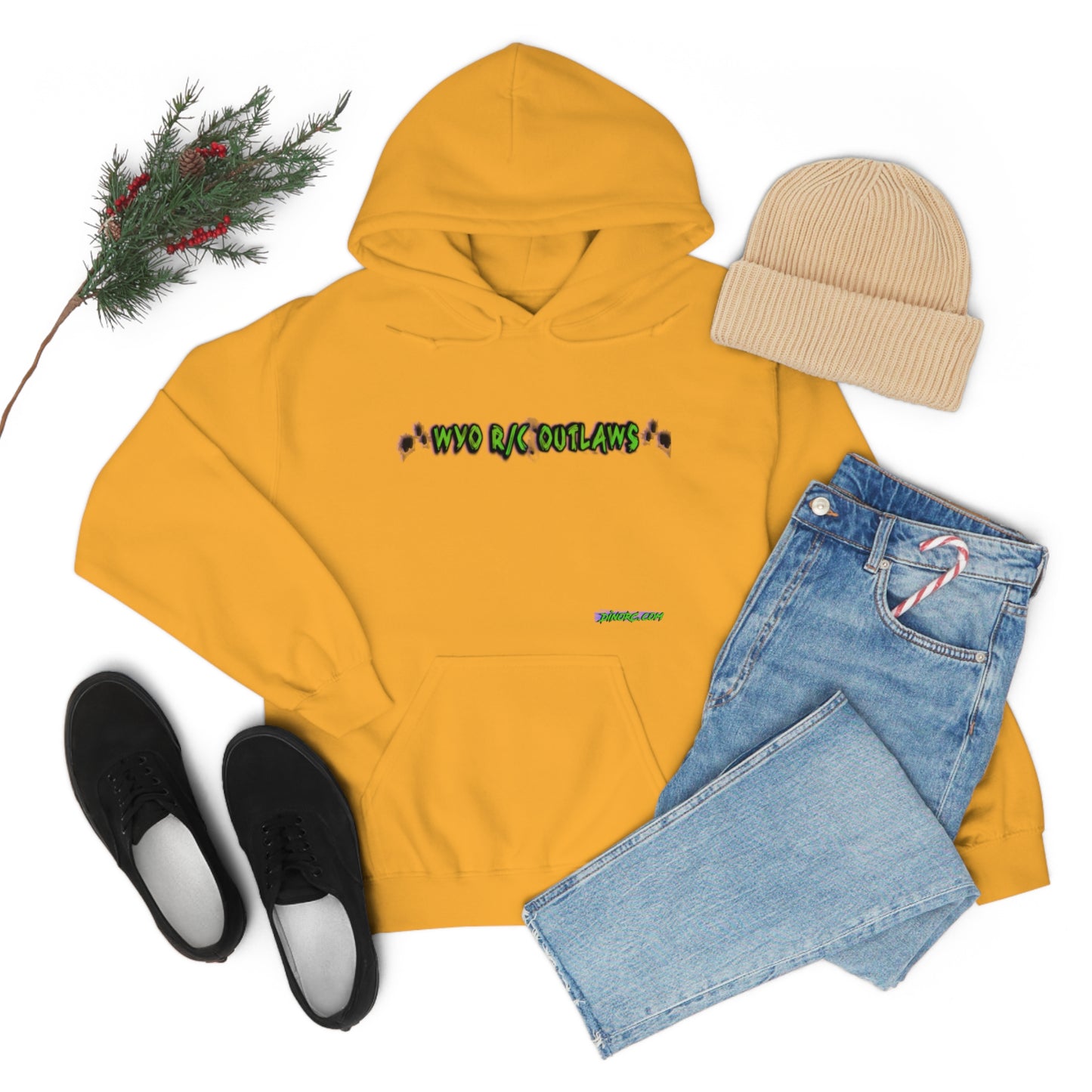 RC Outlaws DinoRC in 4 colors front back Hooded Sweatshirt