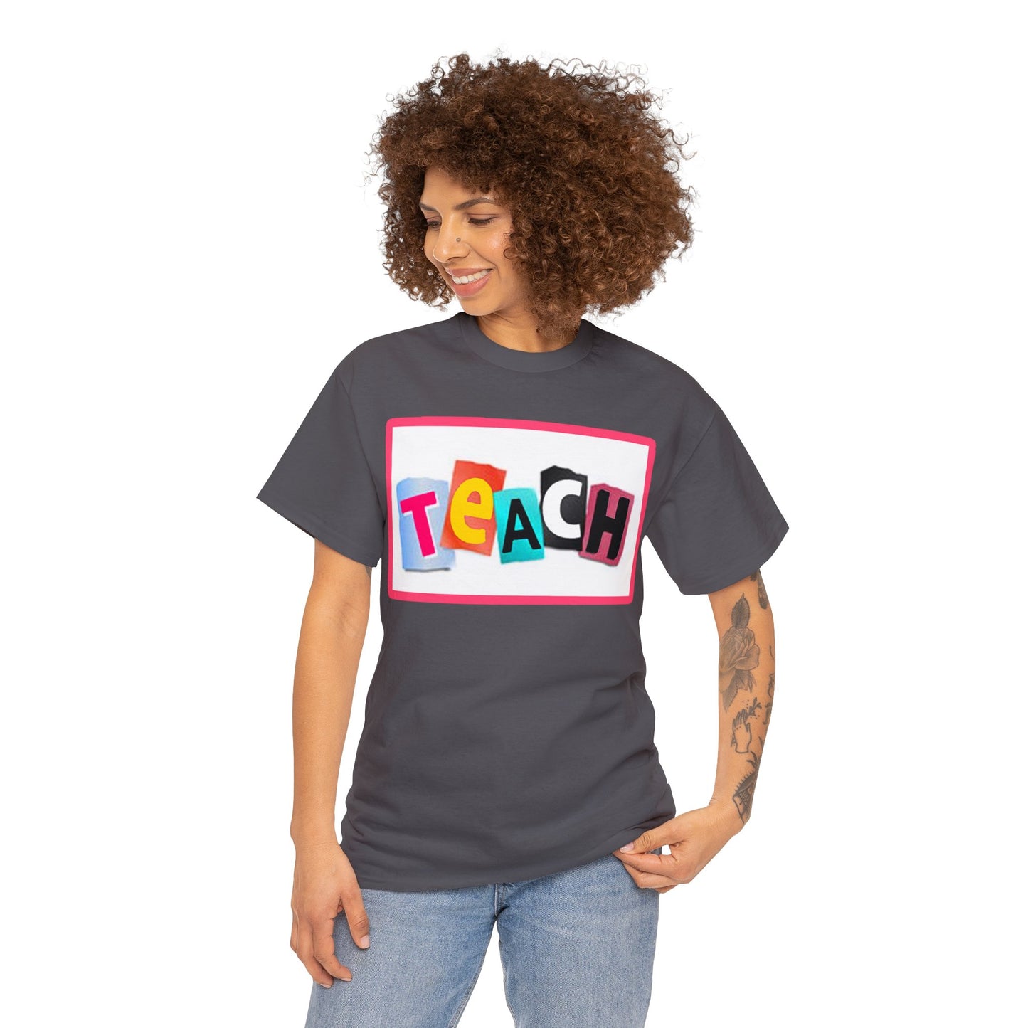 Teach White Logo Front Back T-Shirt 10 colors S-5x