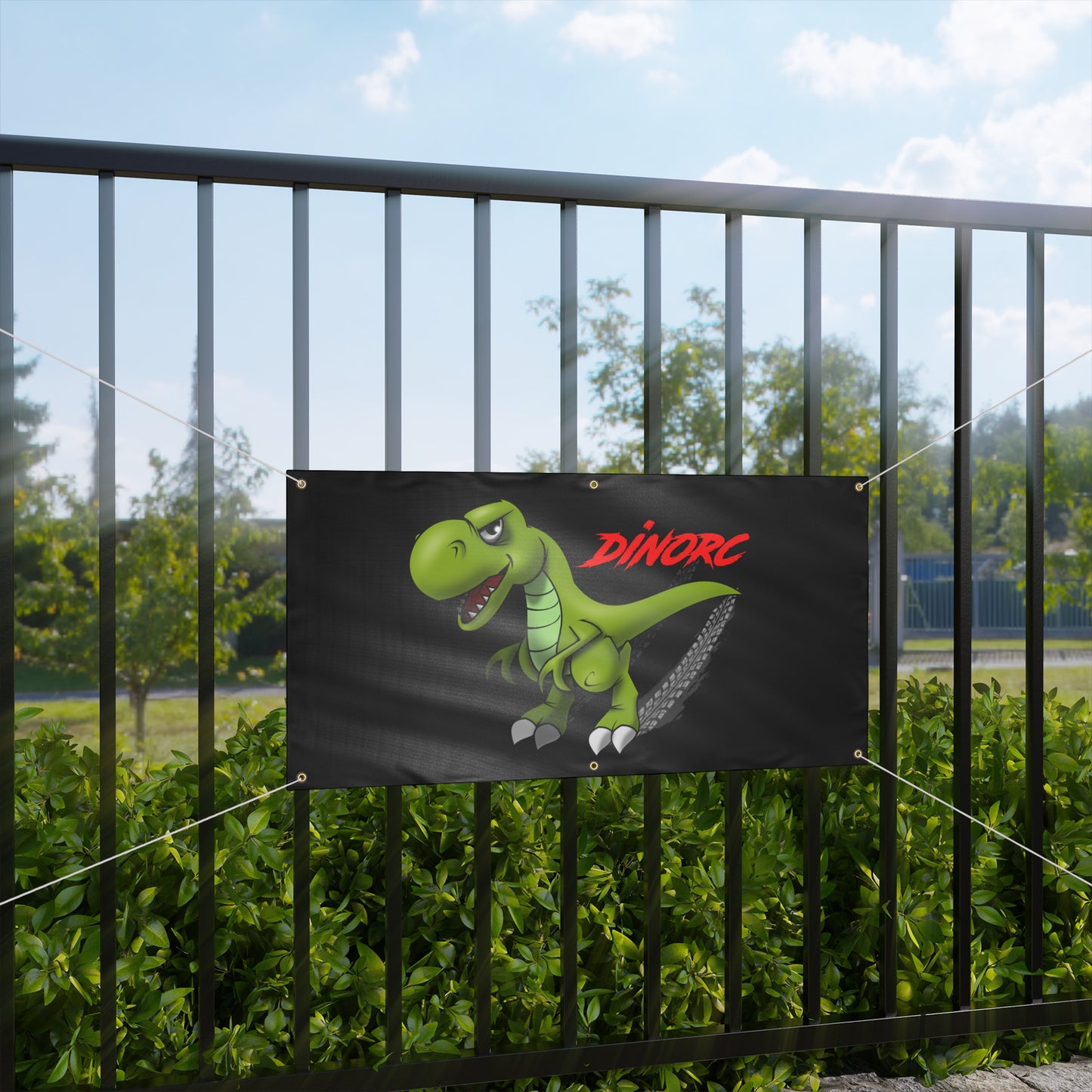 Dinosaur Party Banner, Kid's Birthday Decor, Playful Dinosaurs Theme, Dinosaur Wall Art, Matte Fabric Banner