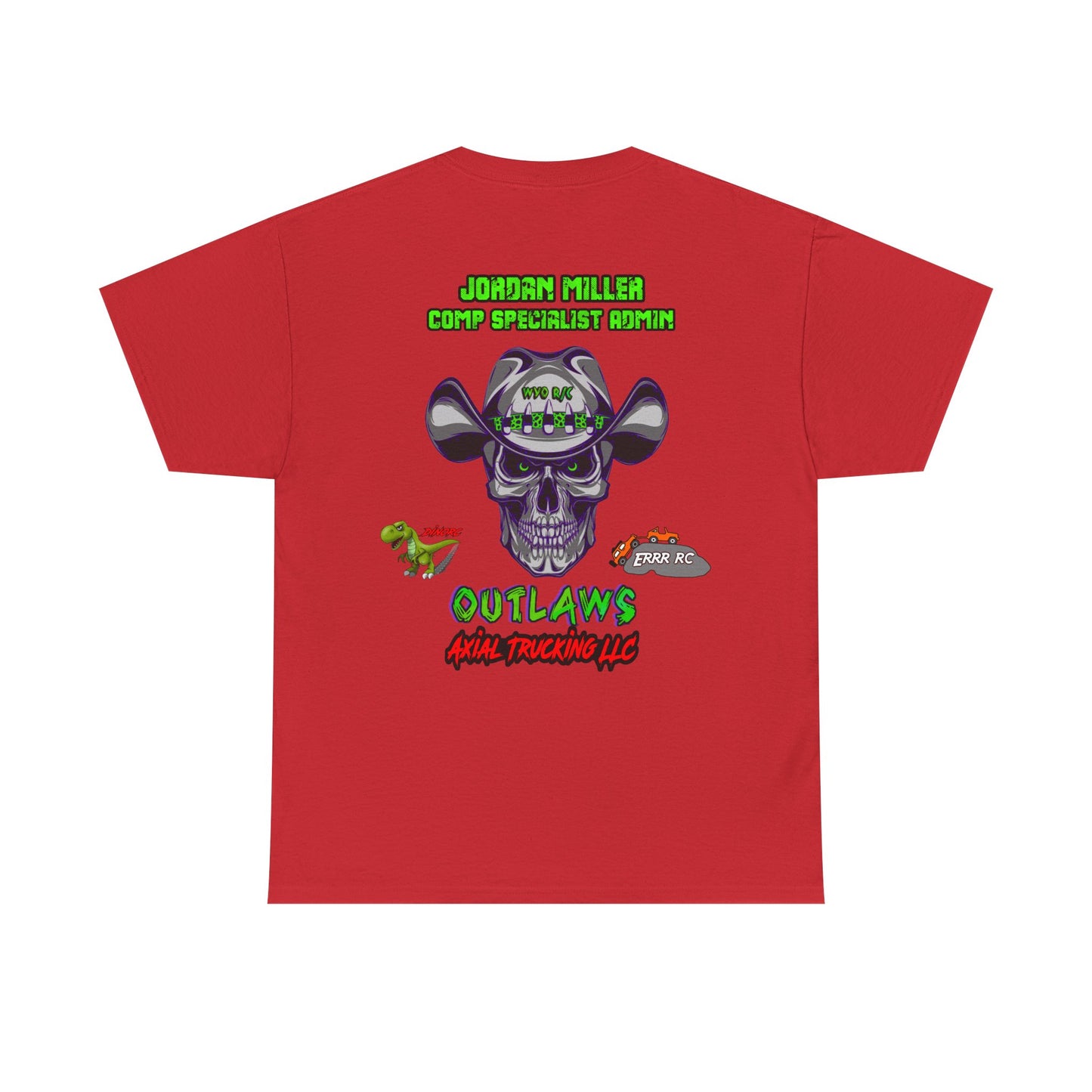 Jordan Miller WYO R/C OUTLAWS DinoRc Logo T-Shirt S-5x Black Green