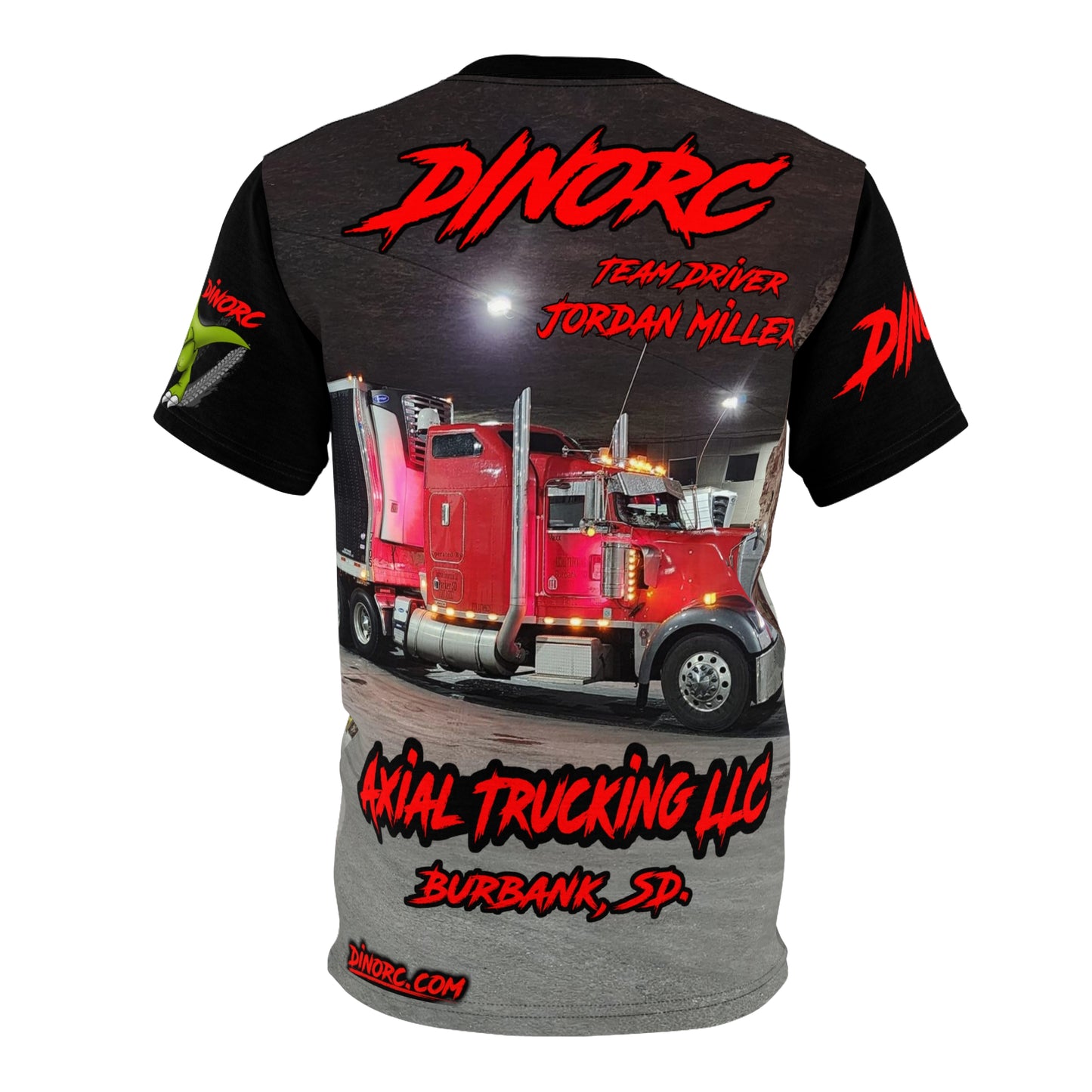 Axial Trucking DinoRC Team Driver T Shirt Black Sleeves