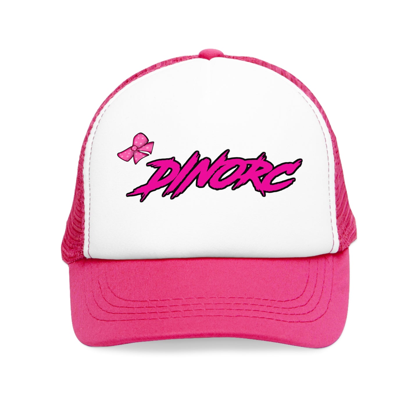Red Black Blue or Pink DinoRC logoed Trucker Mesh Cap