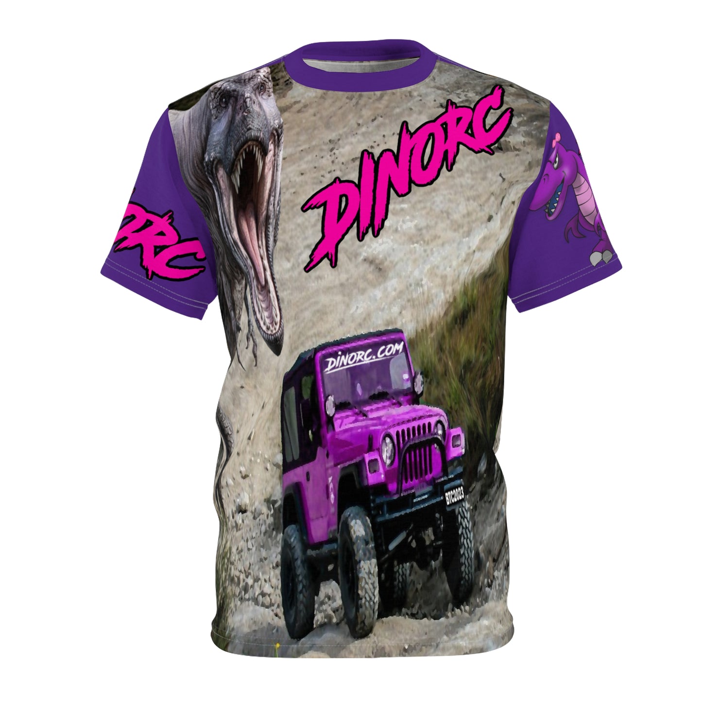 Dino Diva's AOP T Shirt purple Sleeves