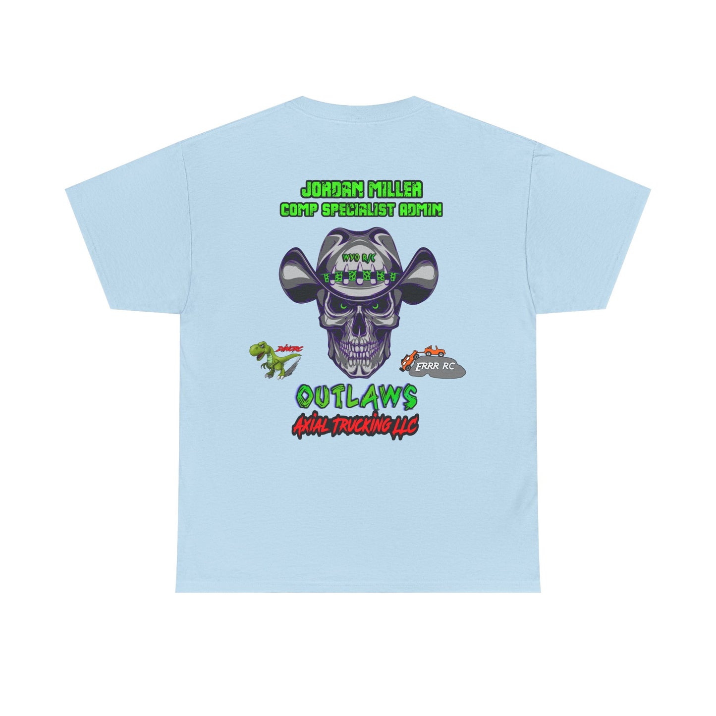 Jordan Miller WYO R/C OUTLAWS DinoRc Logo T-Shirt S-5x Black Green