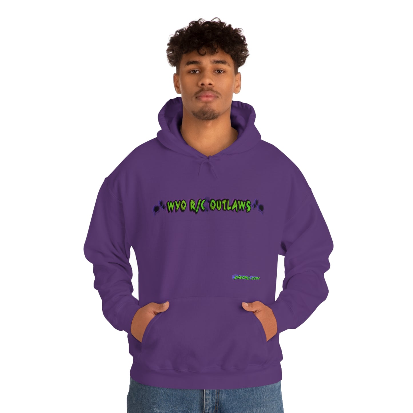 RC Outlaws DinoRC in 4 colors front back Hooded Sweatshirt