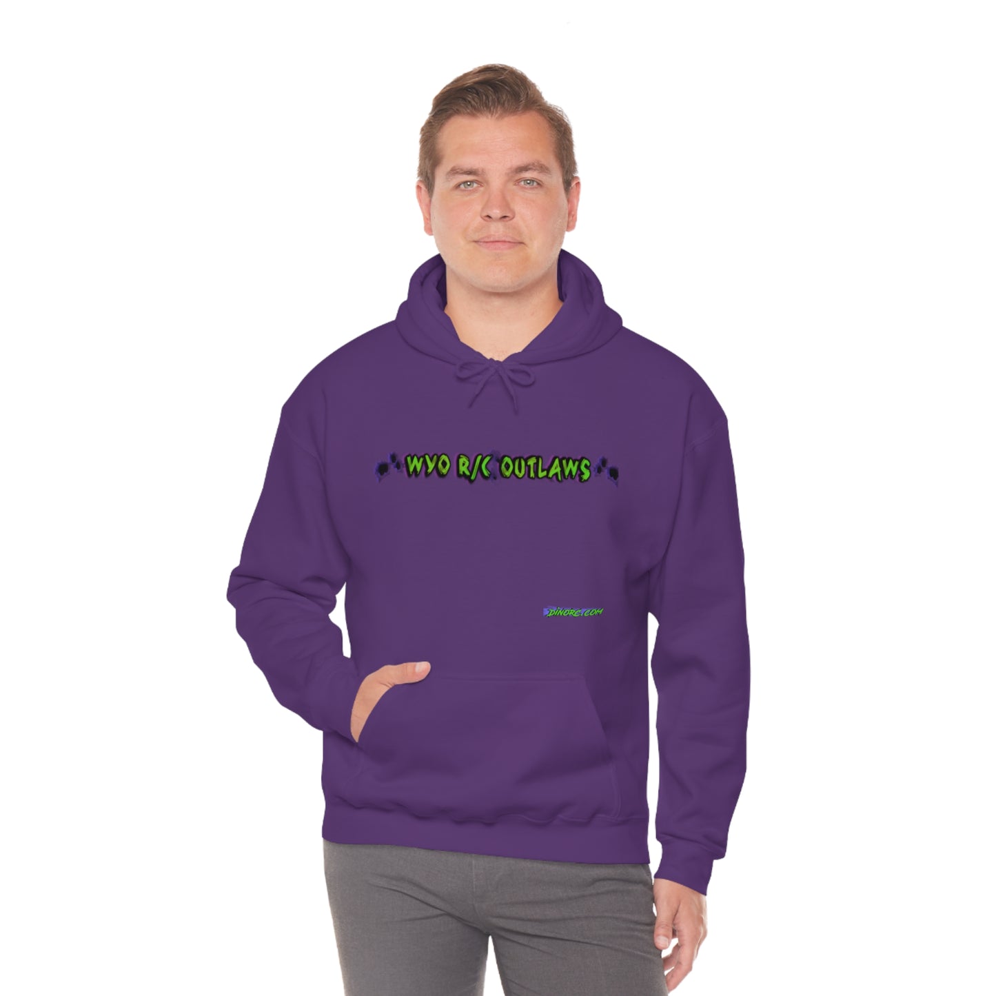 RC Outlaws DinoRC in 4 colors front back Hooded Sweatshirt