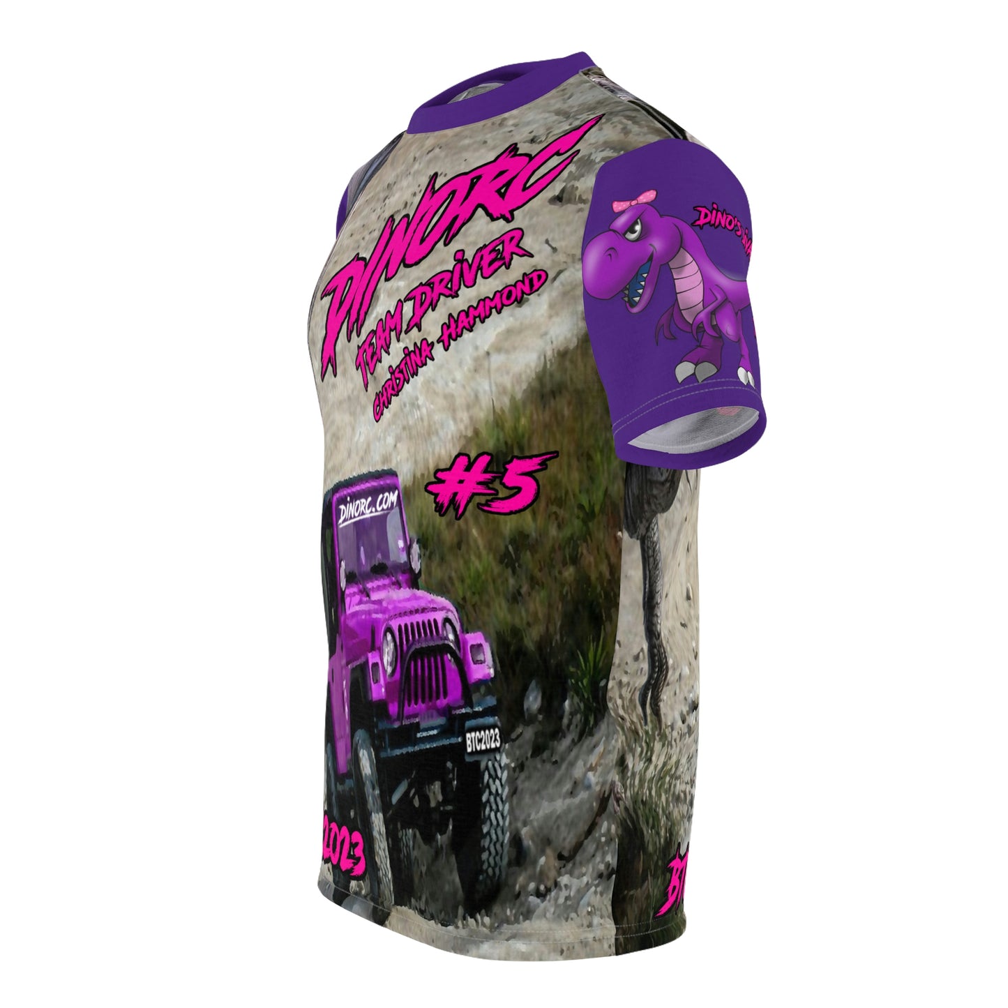 Christina Hammond Dino Diva's BTC2023 T Shirt purple Sleeves