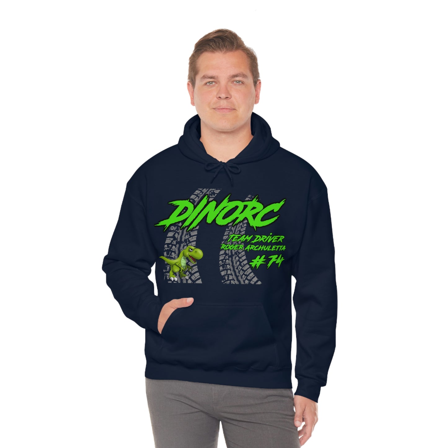 Team Driver Roger Archuletta DinoRC Logo Hooded Sweatshirt Heavy Blend™ Hooded Sweatshirt
