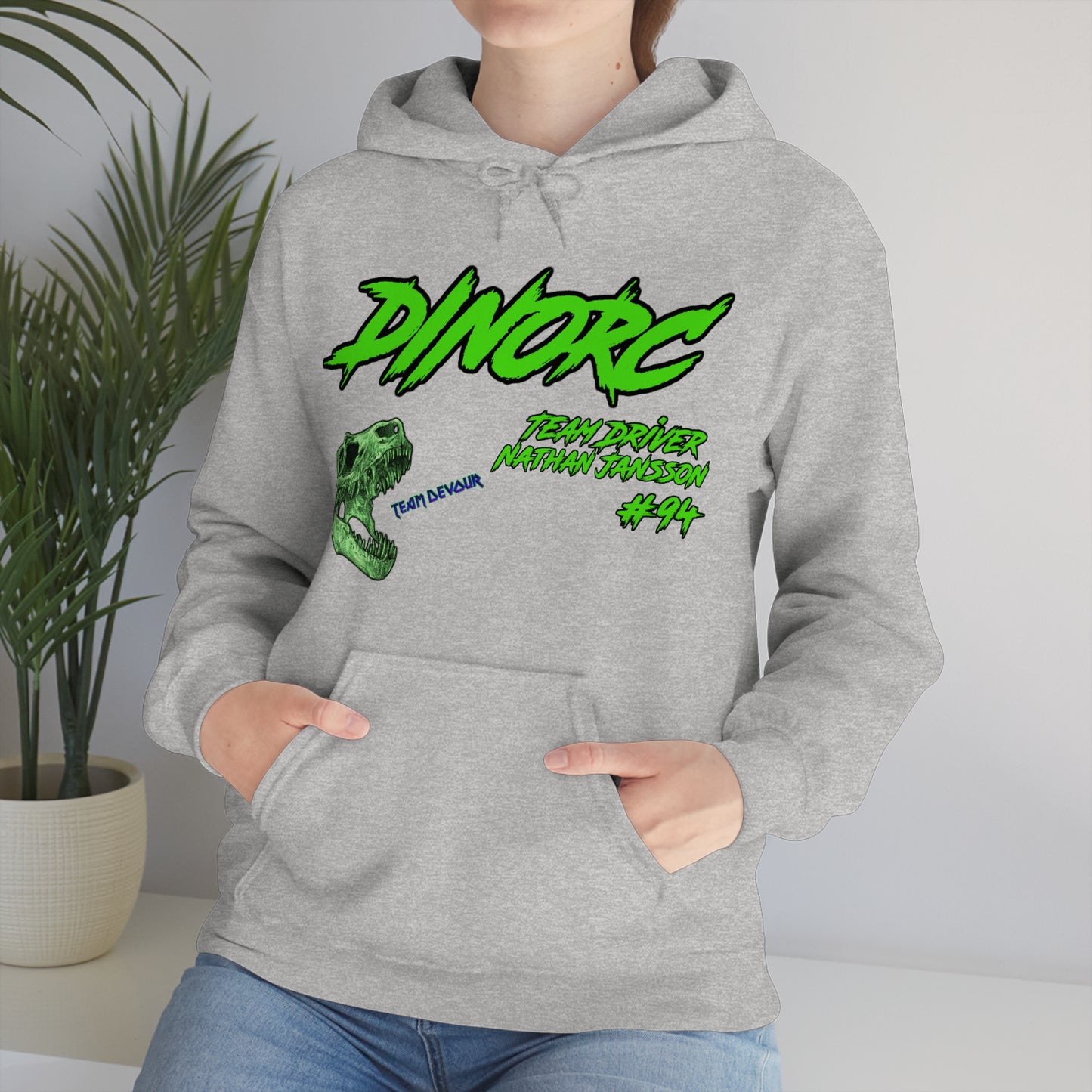 Team Driver Nathan Jansson DinoRC Logo Hooded Sweatshirt Heavy Blend™ Hooded Sweatshirt