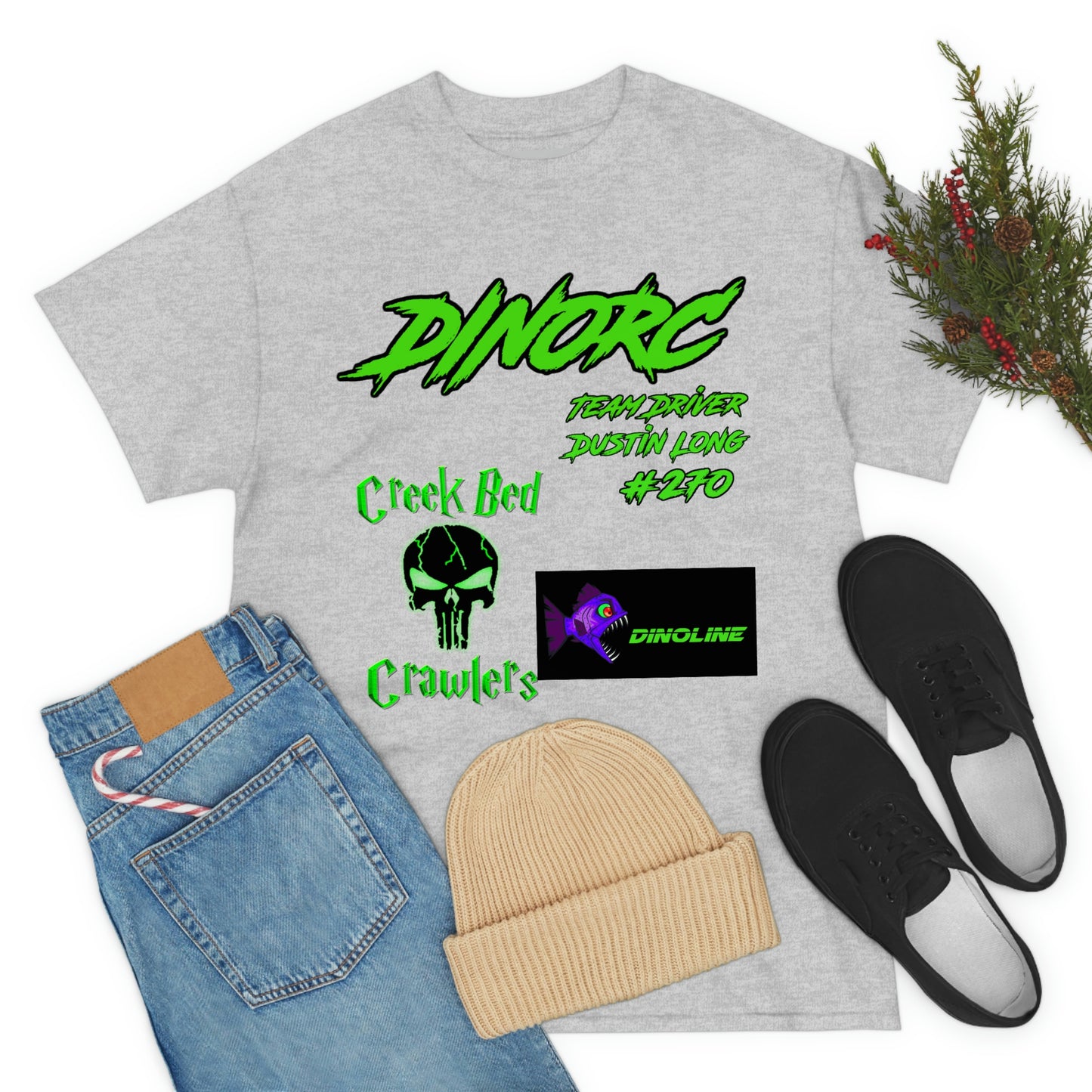 Team Driver Dustin Long logo Front and Back DinoRc Logo T-Shirt S-5x 5 colors