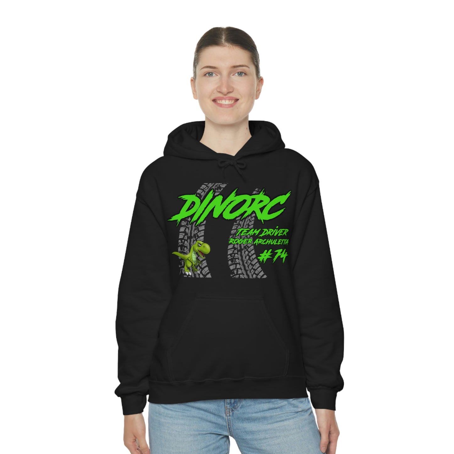 Team Driver Roger Archuletta DinoRC Logo Hooded Sweatshirt Heavy Blend™ Hooded Sweatshirt