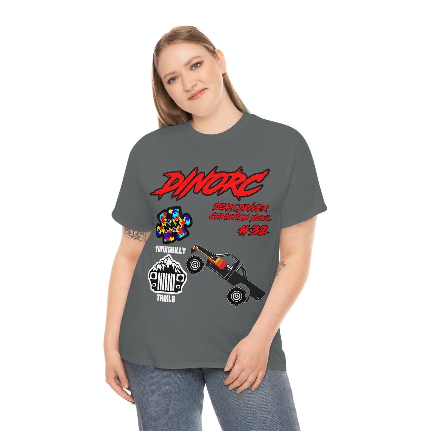 Team Driver Christian Noel truck logo Front and Back DinoRc Logo T-Shirt S-5x 5 colors