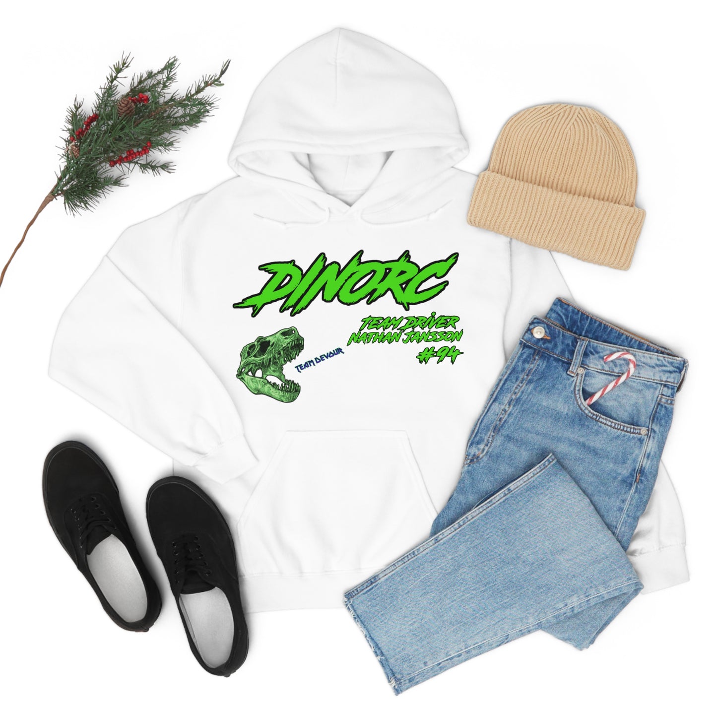 Team Driver Nathan Jansson DinoRC Logo Hooded Sweatshirt Heavy Blend™ Hooded Sweatshirt