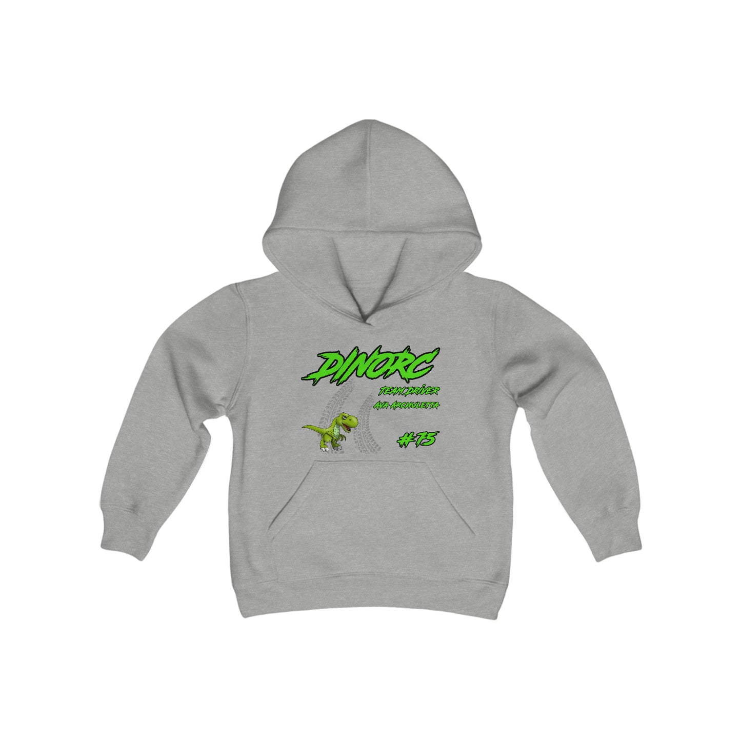 Ava Archuletta Team Driver DinoRC Logo Youth Heavy Blend Hooded Sweatshirt