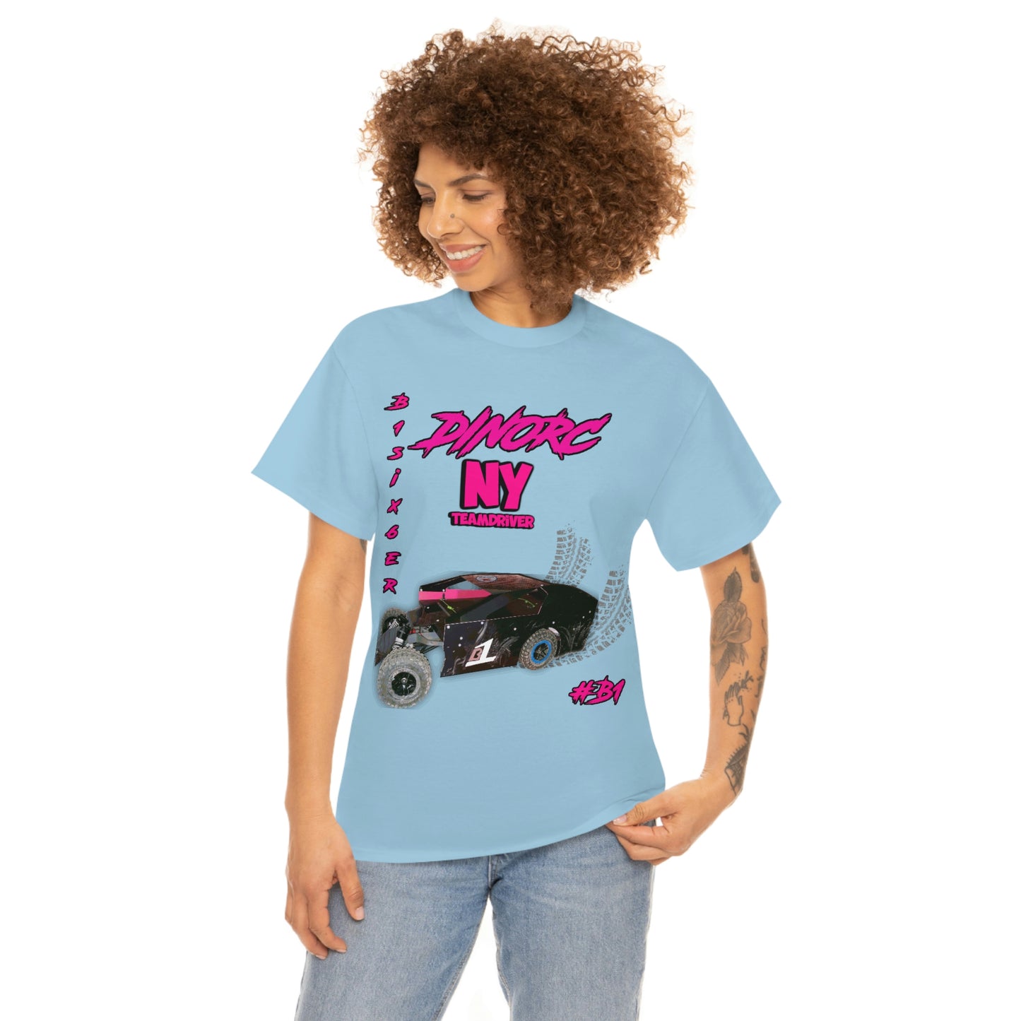 Team Driver Cherry Cherokee Front and Back DinoRc Logo T-Shirt S-5x 5 colors
