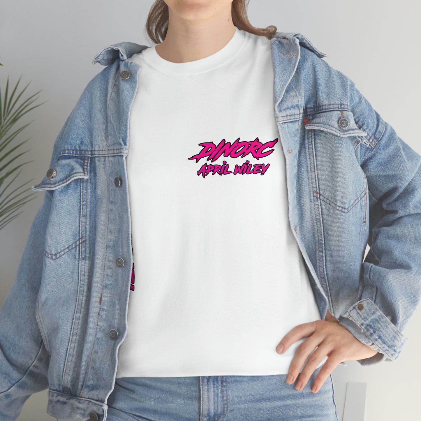Vertical Team Driver April Wiley Dino's Divas Front and Back DinoRc Logo T-Shirt S-5x 5 colors