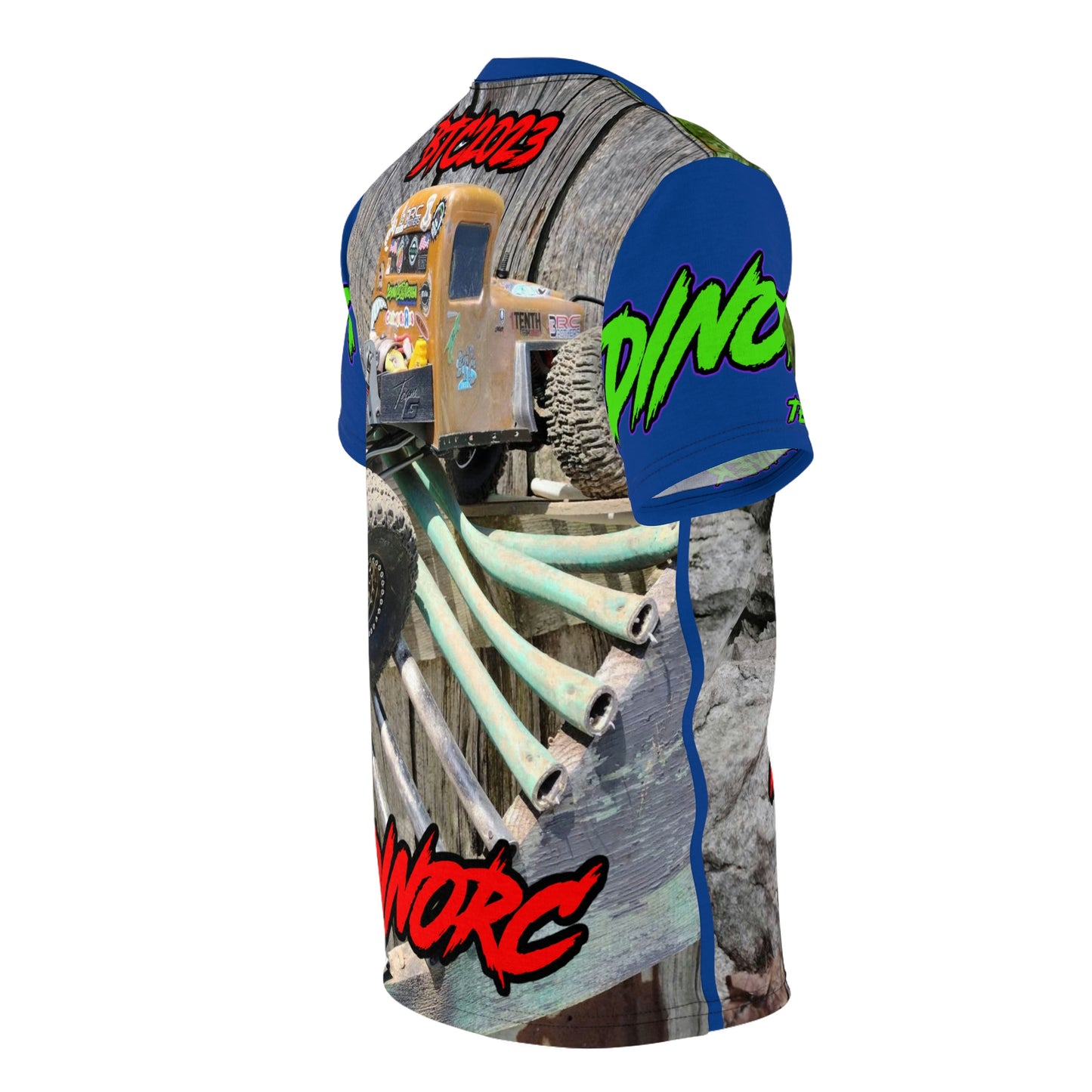 Anthony Johnson DinoRC BTC2023 Team Driver T Shirt Blue Sleeves