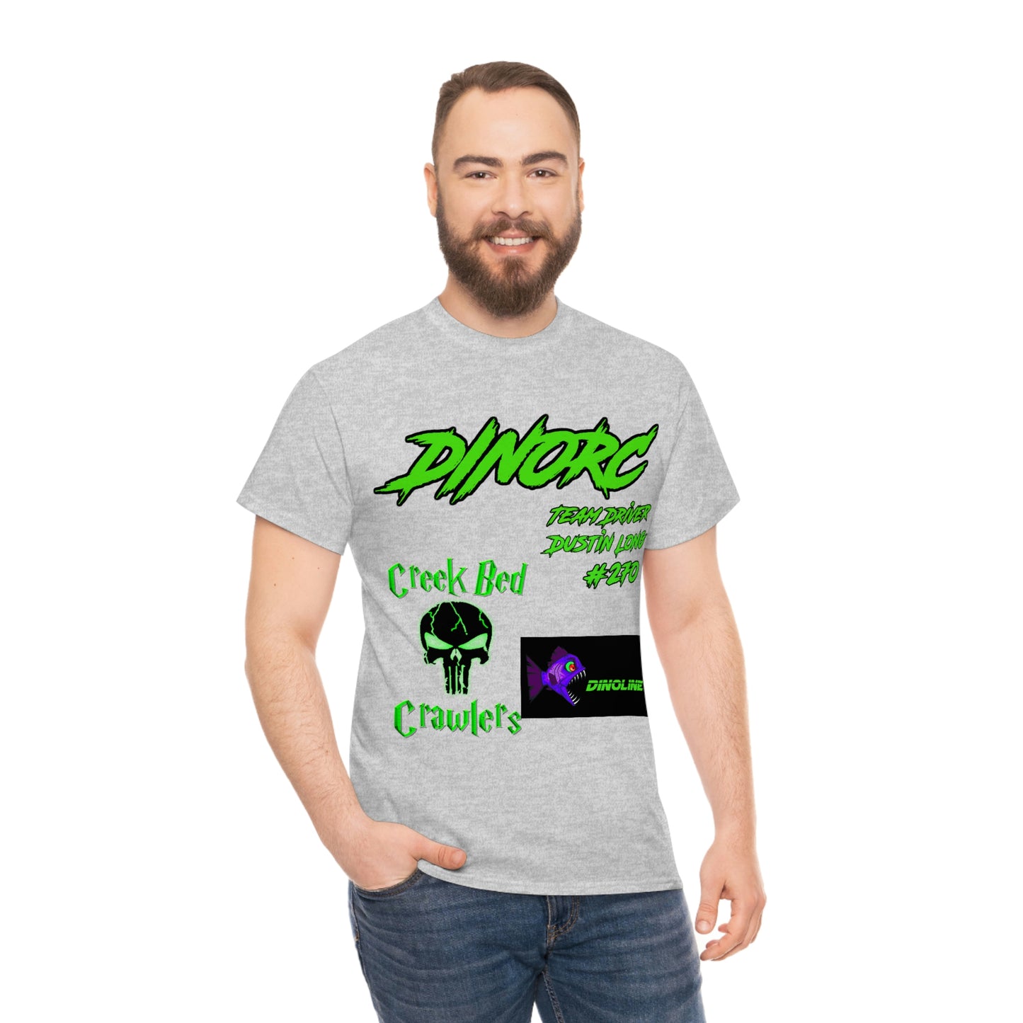Team Driver Dustin Long logo Front and Back DinoRc Logo T-Shirt S-5x 5 colors