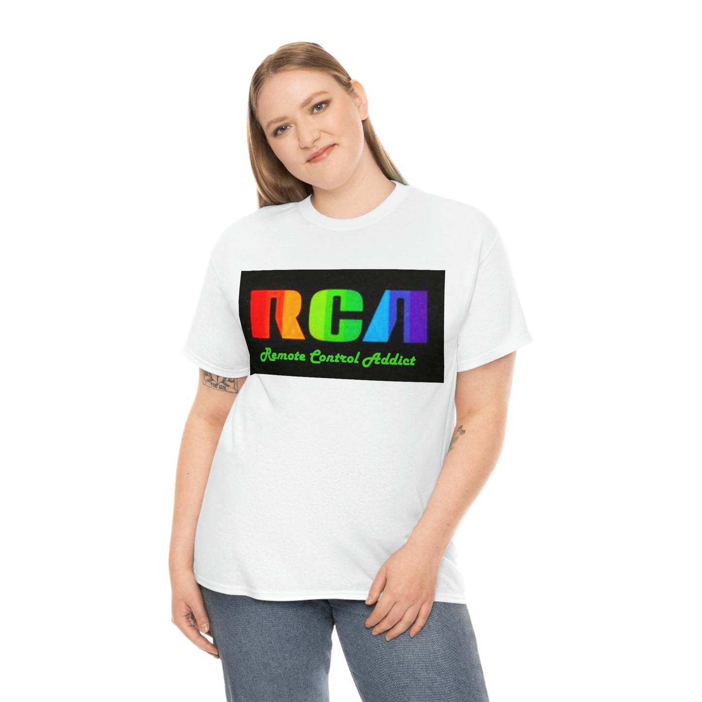 RCA Remote Control Addict Front Back DinoRc Logo T-Shirt S-5x Black White Green Blue