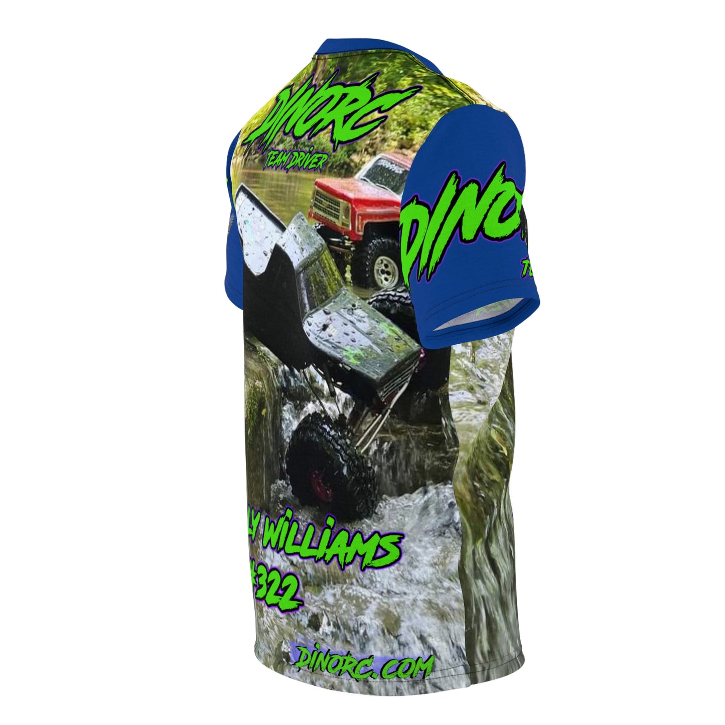 Billy Williams Blue N Green DinoRC Team Driver T Shirt Blue Sleeves