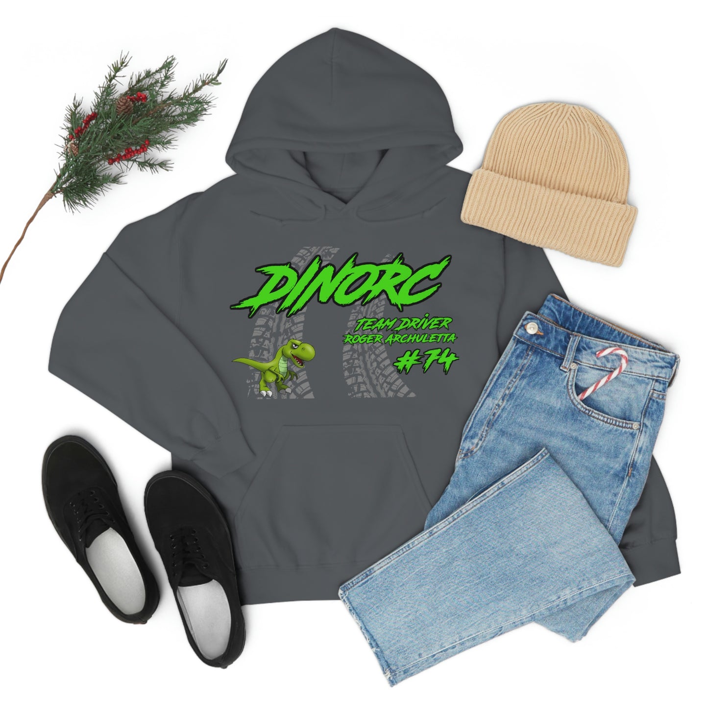 Team Driver Roger Archuletta DinoRC Logo Hooded Sweatshirt Heavy Blend™ Hooded Sweatshirt