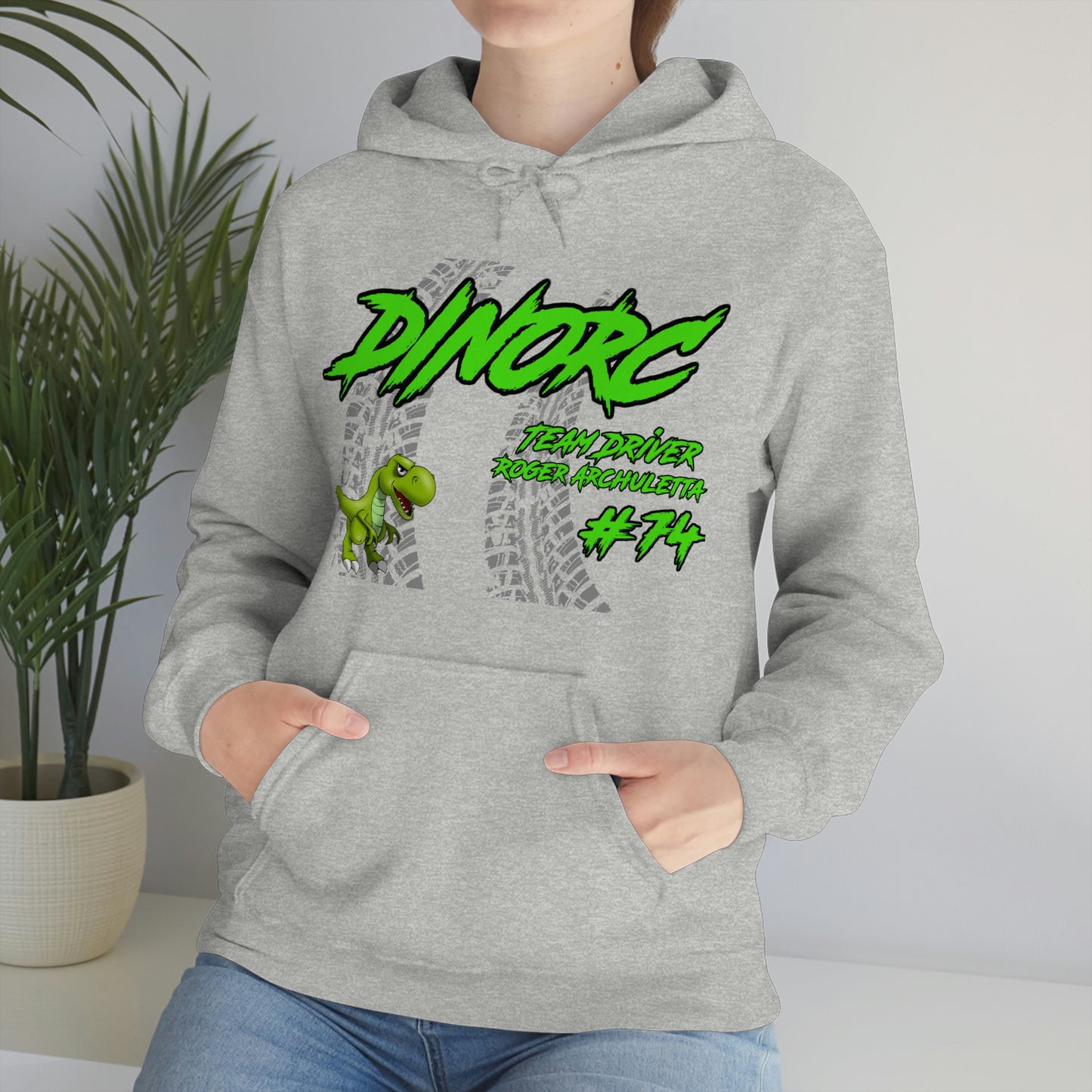 Team Driver Roger Archuletta DinoRC Logo Hooded Sweatshirt Heavy Blend™ Hooded Sweatshirt