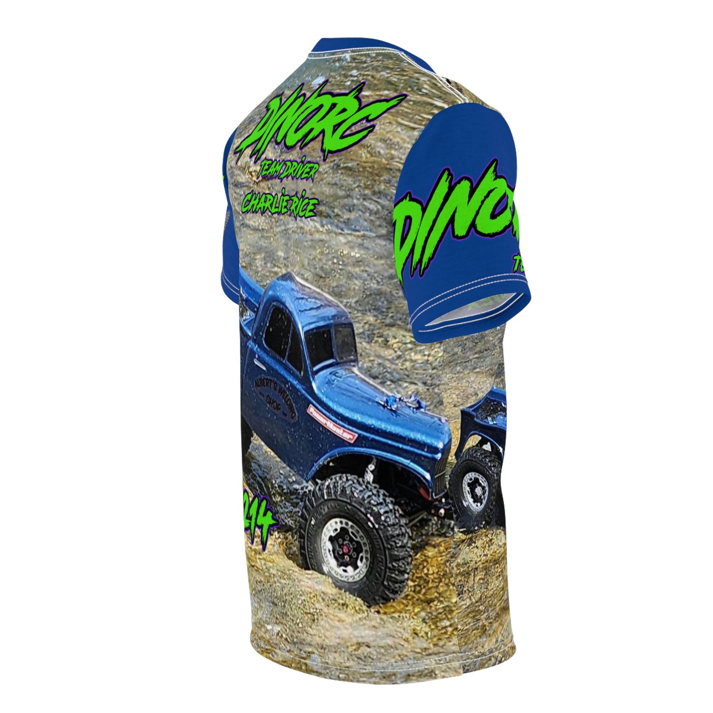 Charles Rice DinoRC Team Driver T Shirt Blue Sleeves