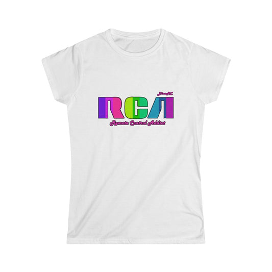 Ladies DINORC RCA LOGO T-shirt Pink Black White Purple S-2x These shirts are fitted, for a tighter feel. Please Order 2 size up for a looser fit.