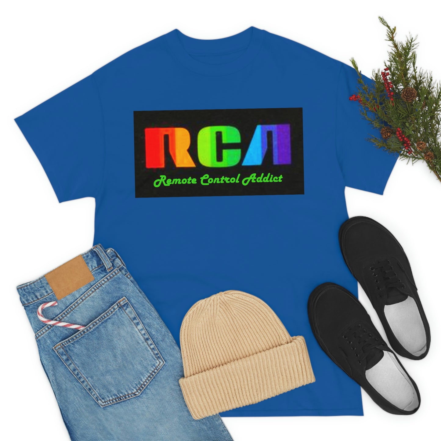 RCA Remote Control Addict Front Back DinoRc Logo T-Shirt S-5x Black White Green Blue