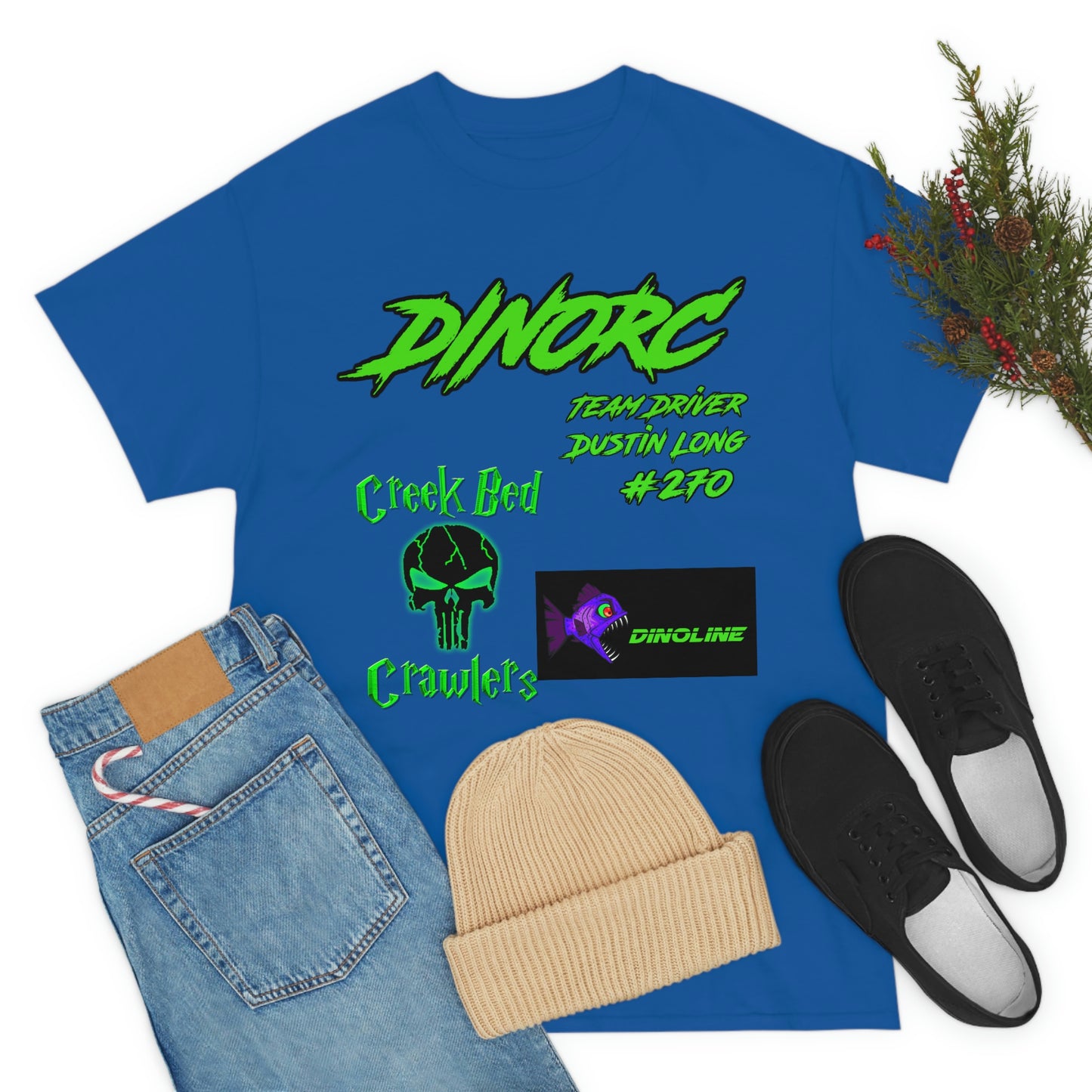 Team Driver Dustin Long logo Front and Back DinoRc Logo T-Shirt S-5x 5 colors