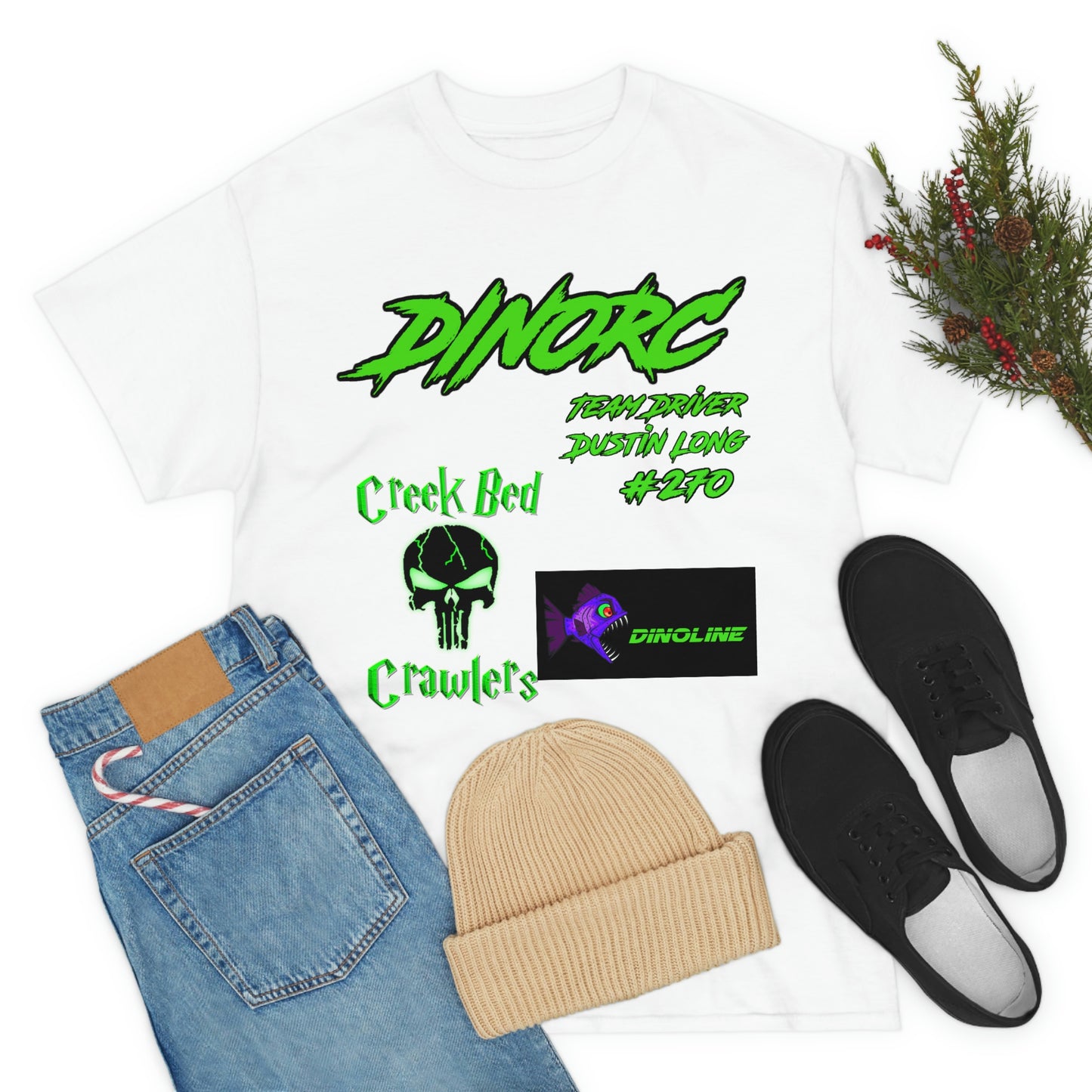 Team Driver Dustin Long logo Front and Back DinoRc Logo T-Shirt S-5x 5 colors