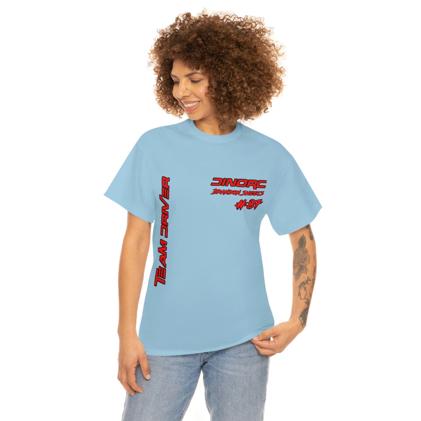 Vertical Team Driver Brandon Sheets Front and Back DinoRc Logo T-Shirt S-5x 5 colors