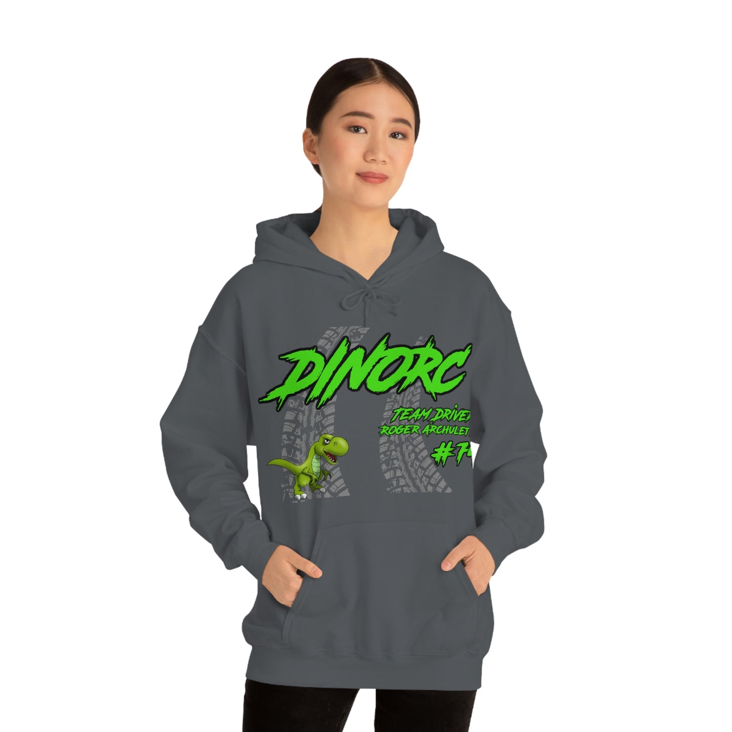 Team Driver Roger Archuletta DinoRC Logo Hooded Sweatshirt Heavy Blend™ Hooded Sweatshirt