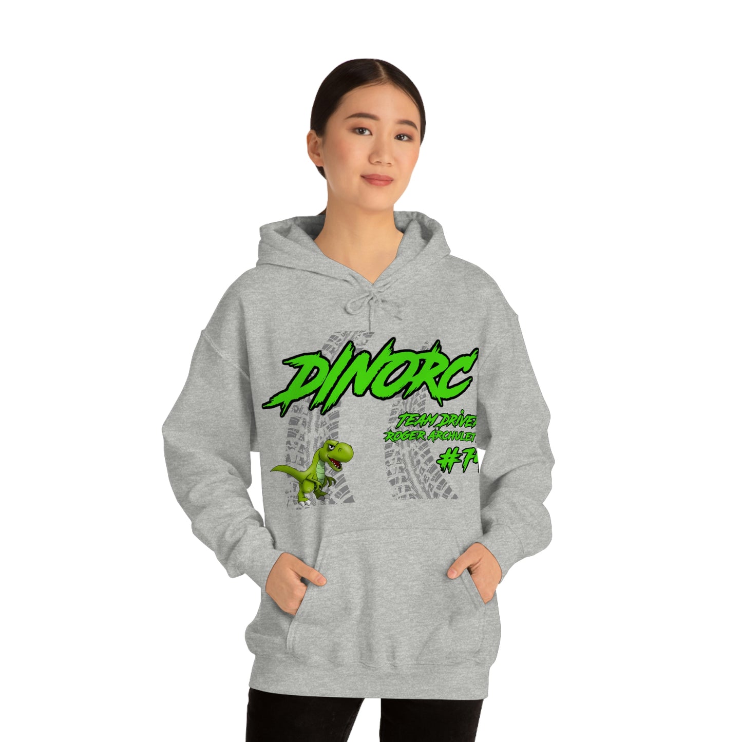 Team Driver Roger Archuletta DinoRC Logo Hooded Sweatshirt Heavy Blend™ Hooded Sweatshirt